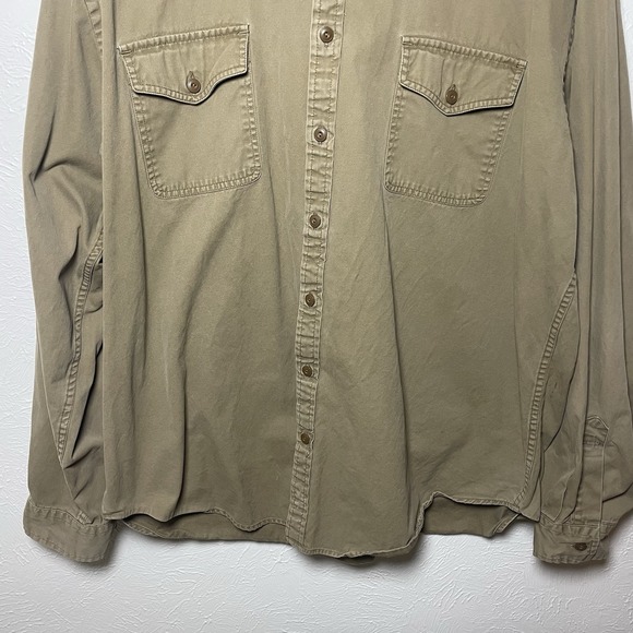 GAP XXL Khaki‎ Utility Shirt 100% Cotton Long Sleeve Button Front Workwear - Picture 6 of 8